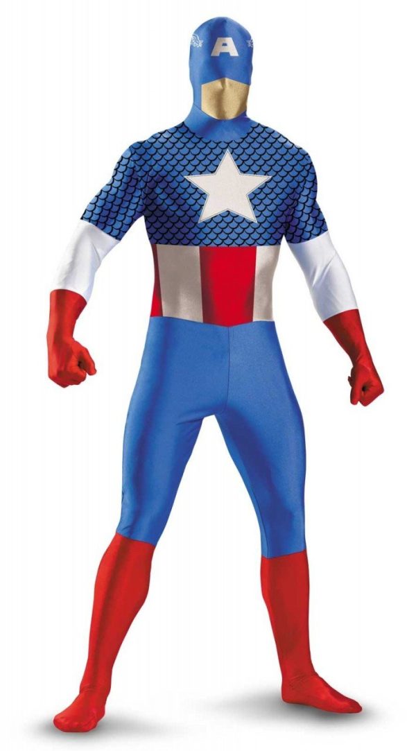 Fantasia Capitão América Spandex Adulto Fantasia Capitão América Spandex Adulto