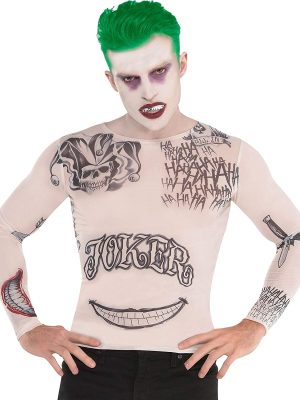 Fantasia Coringa Esquadrão Suicida Adulto Camiseta Fantasia Coringa Esquadrão Suicida Adulto Camiseta