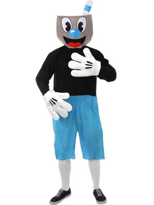 Fantasia Cuphead Mugman Adulto Azul