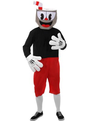 Fantasia Cuphead Mugman Adulto Vermelho