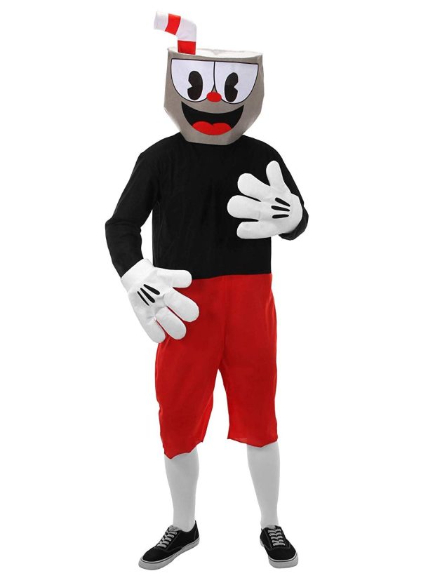 Fantasia Cuphead Mugman Adulto Vermelho Fantasia Cuphead Mugman Adulto Vermelho