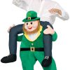 Fantasia de Montar Gnomo Leprechaun Me Carregando Adulto