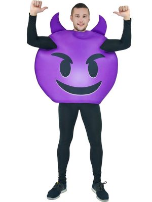 Fantasia Emoji Demônio Adulto Luxo Fantasia Emoji Demônio Adulto Luxo