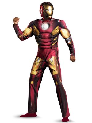 Fantasia Homem de Ferro Adulto com Músculos Fantasia Homem de Ferro Adulto com Músculos