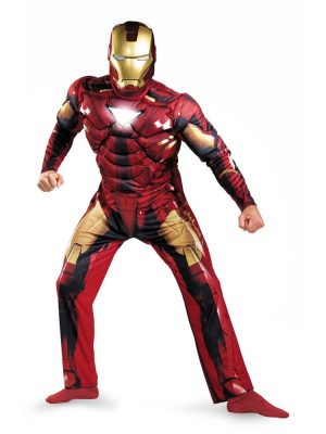 Fantasia Homem de Ferro Adulto Luxo com Músculos Fantasia Homem de Ferro Adulto Luxo com Músculos