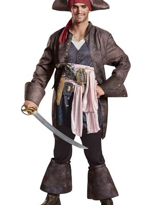 Fantasia Jack Sparrow Piratas do Caribe POTC5 Adulto Luxo Fantasia Jack Sparrow Piratas do Caribe POTC5 Adulto Luxo