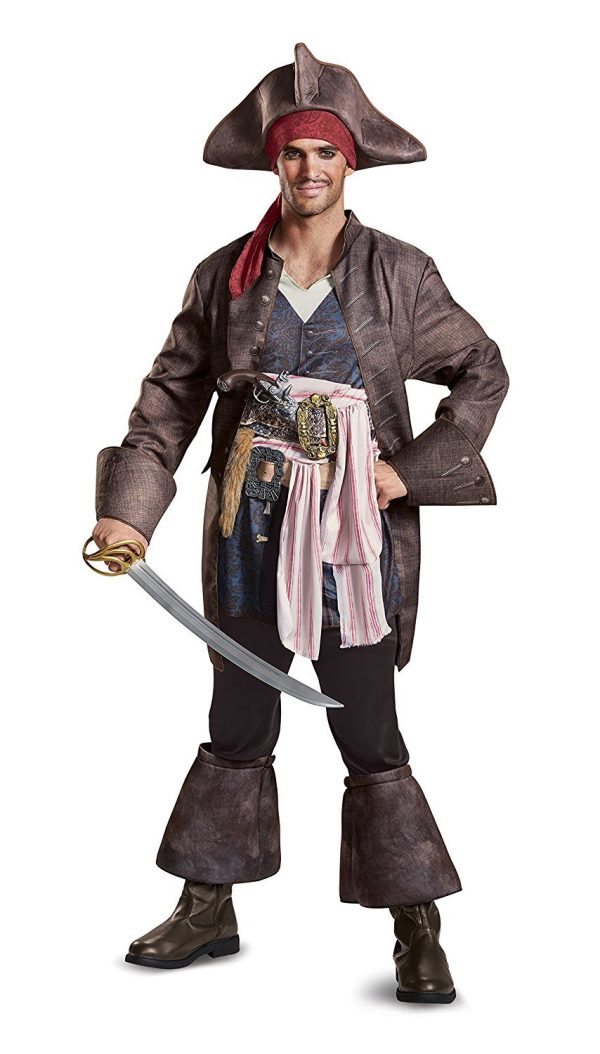 Fantasia Jack Sparrow Piratas do Caribe POTC5 Adulto Luxo