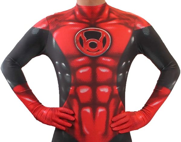 Fantasia Lanterna Vermelha Adulto Spandex