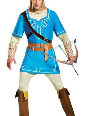 Fantasia Link Lenda da Zelda Sopro da Natureza Adulto Luxo Fantasia Link Lenda da Zelda Sopro da Natureza Adulto Luxo