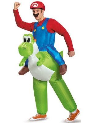 Fantasia Mario e Yoshi Inflável Inflável Adulto Fantasia Mario e Yoshi Inflável Inflável Adulto