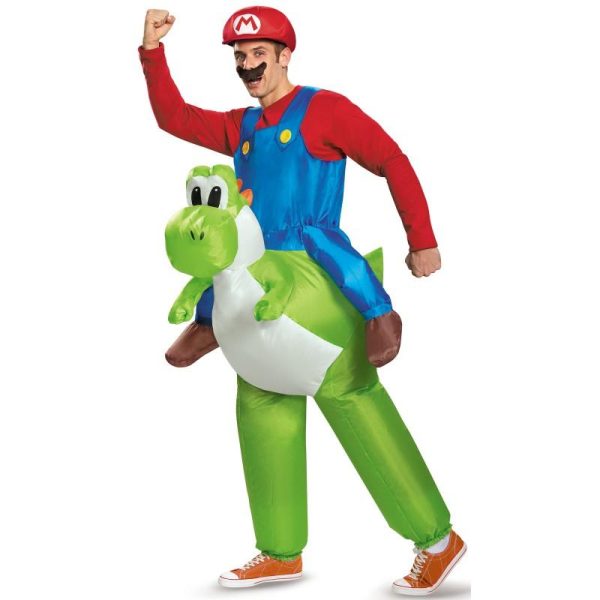 Fantasia Mario e Yoshi Inflável Inflável Adulto Fantasia Mario e Yoshi Inflável Inflável Adulto