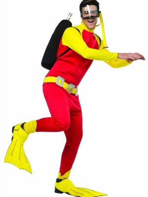Fantasia Mergulhador Adulto Vermelho Luxo