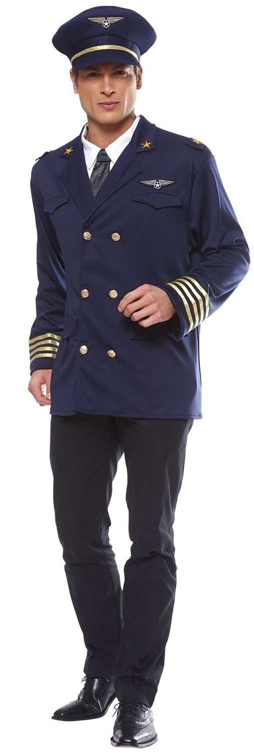 Fantasia Piloto de Avião Adulto Clássico Fantasia Piloto de Avião Adulto Clássico