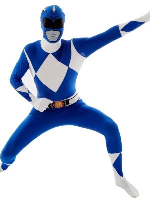 Fantasia Power Rangers Azul Luxo Fantasia Power Rangers Azul Luxo
