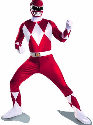 Fantasia Power Rangers vermelho Clássico Fantasia Power Rangers vermelho Clássico