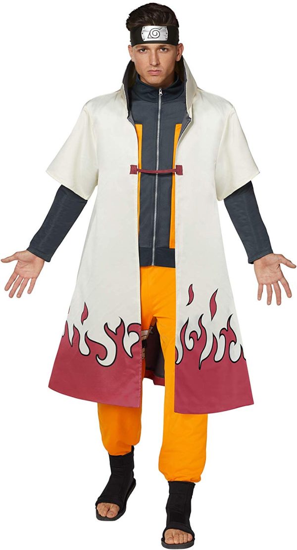 Fantasia Roupão Naruto Hokage Anime Uzumaki Luxo Adulto Fantasia Roupão Naruto Hokage Anime Uzumaki Luxo Adulto
