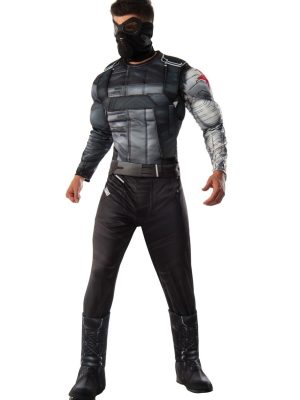 Fantasia Soldado de Inverno Guerra Civil Adulto Luxo Fantasia Soldado de Inverno Guerra Civil Adulto Luxo