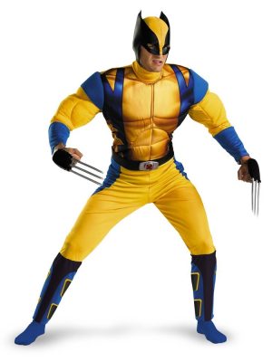 Fantasia Wolverine X Men Adulto Luxo com Músculo Fantasia Wolverine X Men Adulto Luxo com Músculo