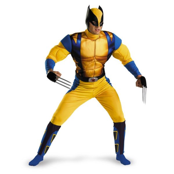 Fantasia Wolverine X Men Adulto Luxo com Músculo Fantasia Wolverine X Men Adulto Luxo com Músculo