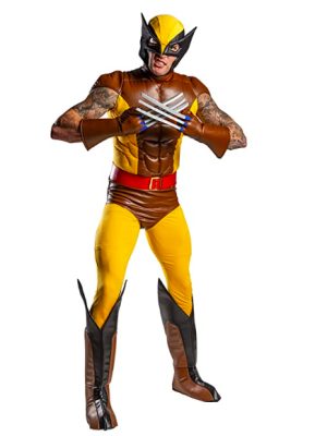 Fantasia Wolverine X Men Luxo com Músculo Adulto Novo Fantasia Wolverine X Men Luxo com Músculo Adulto Novo