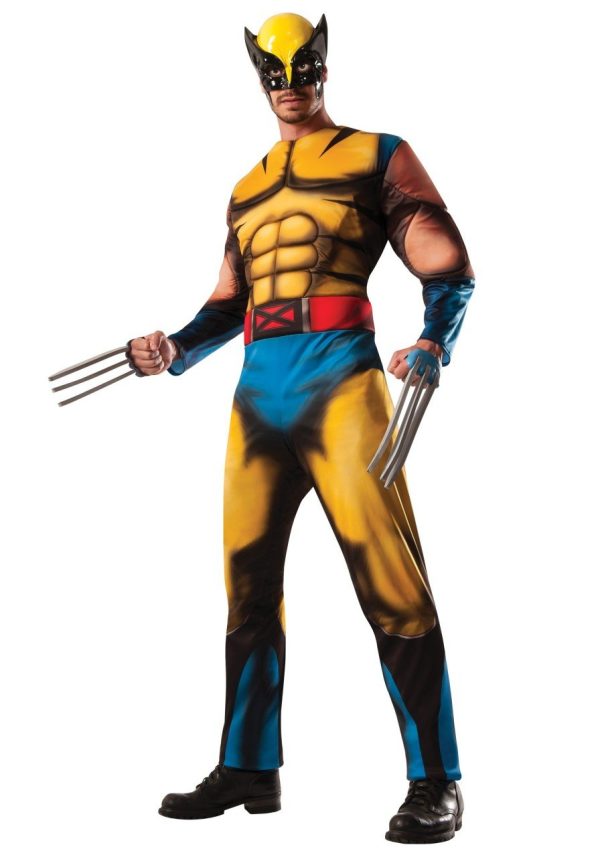 Fantasia X Men Wolverine Adulto Luxo com Músculo Fantasia X Men Wolverine Adulto Luxo com Músculo