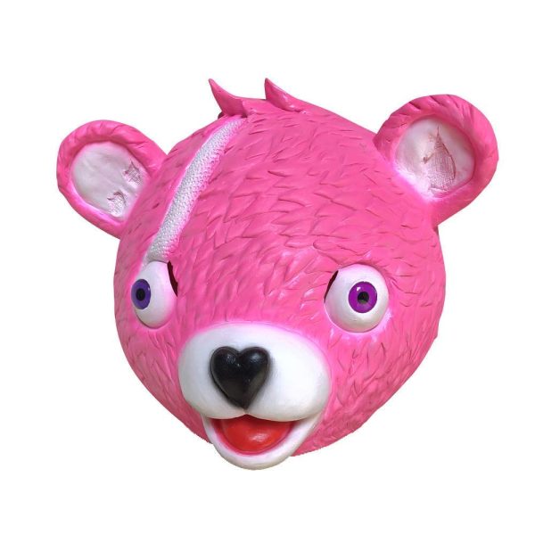 Máscara Fortnite Urso Rosa Adulto Luxo Máscara Fortnite Urso Rosa Adulto Luxo