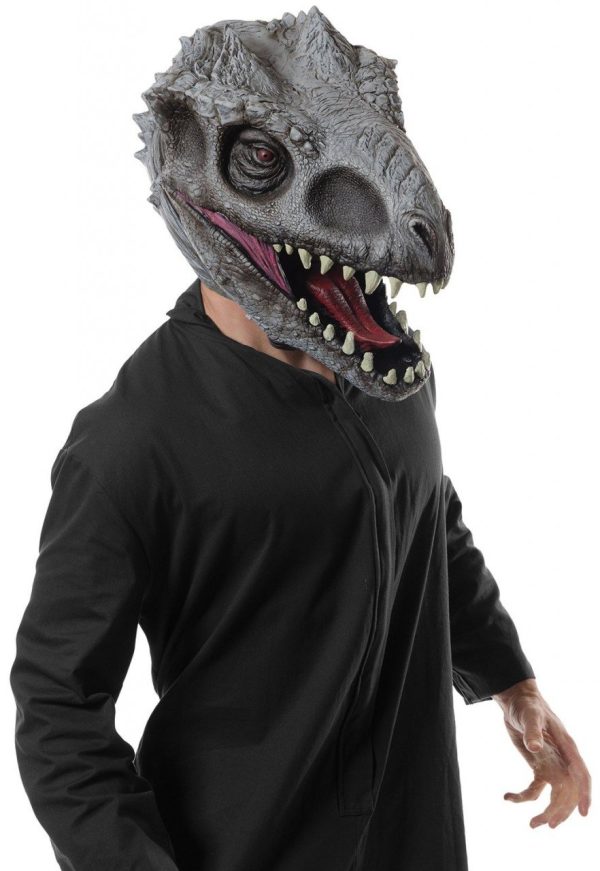 Máscara Jurassic Park O Mundo dos Dinossauros Indomirus TRex Adulto Luxo Máscara Jurassic Park O Mundo dos Dinossauros Indomirus TRex Adulto Luxo