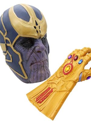Máscara Luva Thanos Guerra Infinita Adulto Luxo Máscara Luva Thanos Guerra Infinita Adulto Luxo
