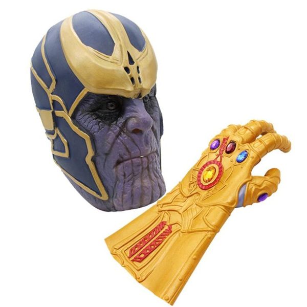 Máscara Luva Thanos Guerra Infinita Adulto Luxo Máscara Luva Thanos Guerra Infinita Adulto Luxo