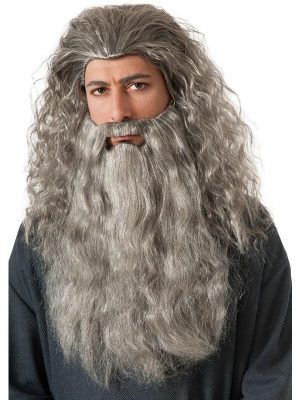 Peruca e Barba Gandalf Senhor dos Aneis Adulto Peruca e Barba Gandalf Senhor dos Aneis Adulto