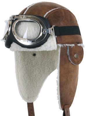 Touca e Óculos Aviador Marrom Luxo