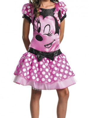 Fantasia Adolescente Minnie Mouse Vestido Rosa