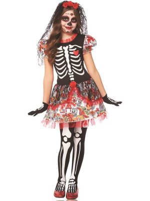 Fantasia Caveira Mexicana Infantil Clássica Fantasia Caveira Mexicana Infantil Clássica