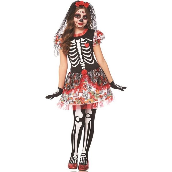 Fantasia Caveira Mexicana Infantil Clássica Fantasia Caveira Mexicana Infantil Clássica