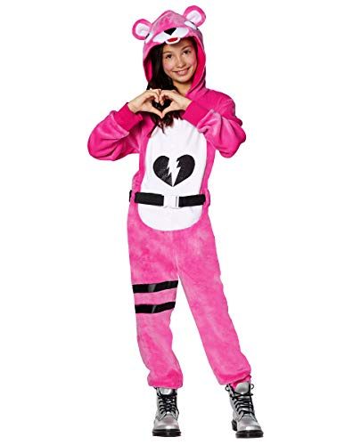 Fantasia Fortnite Urso Rosa Infantil Luxo Fantasia Fortnite Urso Rosa Infantil Luxo