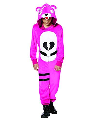 Fantasia Fortnite Urso Rosa Infantil Luxo Fantasia Fortnite Urso Rosa Infantil Luxo