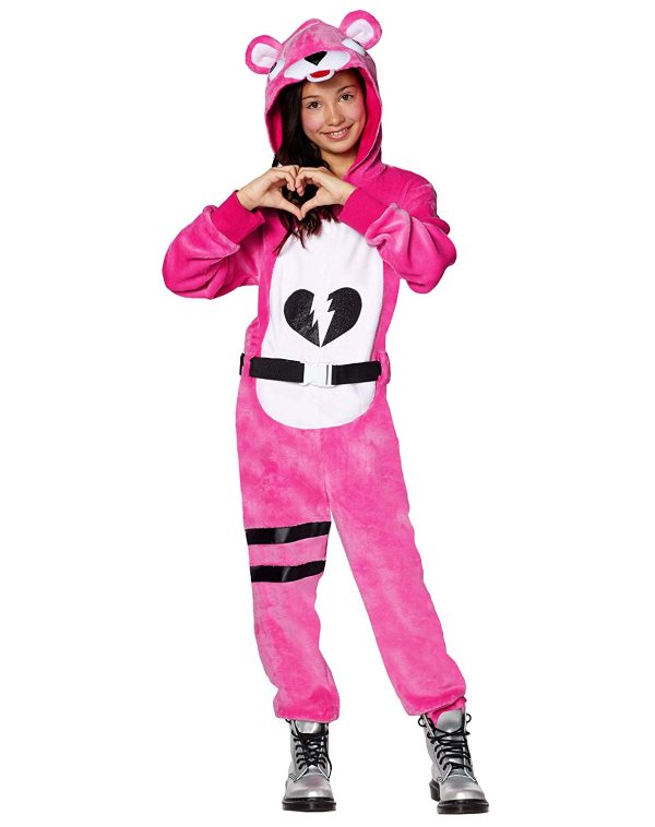 Fantasia Fortnite Urso Rosa Infantil Luxo Fantasia Fortnite Urso Rosa Infantil Luxo