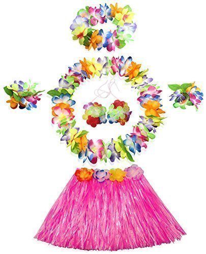 Fantasia Havaiana Clássico Rosa Infantil