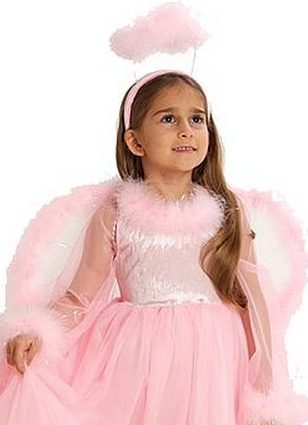 Fantasia Infantil Anjo Rosa Luxo