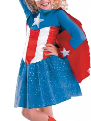 Fantasia Infantil Feminina Capitão América Menina Fantasia Infantil Feminina Capitão América Menina