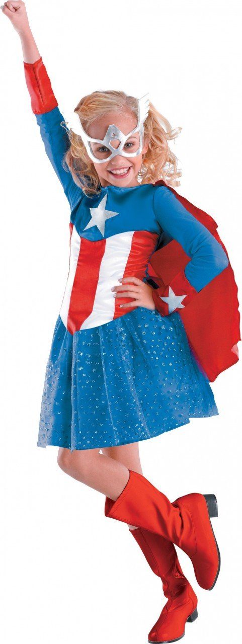 Fantasia Infantil Feminina Capitão América Menina Fantasia Infantil Feminina Capitão América Menina