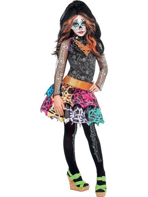 Fantasia Infantil Monster High Skelita Calaveras Luxo