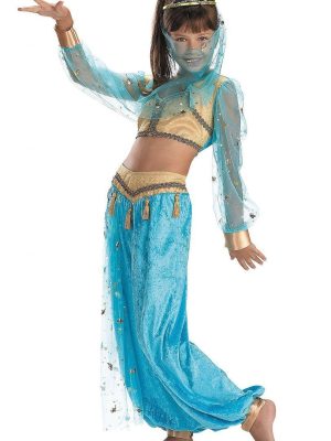Fantasia Jasmine Infantil Azul Luxo Fantasia Jasmine Infantil Azul Luxo