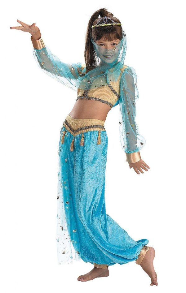 Fantasia Jasmine Infantil Azul Luxo Fantasia Jasmine Infantil Azul Luxo