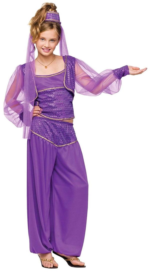 Fantasia Jasmine Infantil Lilás Luxo