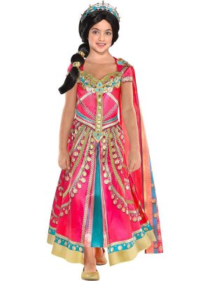 Fantasia Jasmine Luxo Infantil Clássica Bordado Fantasia Jasmine Luxo Infantil Clássica Bordado