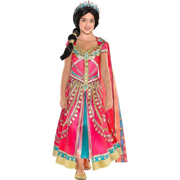 Fantasia Jasmine Luxo Infantil Clássica Bordado Fantasia Jasmine Luxo Infantil Clássica Bordado