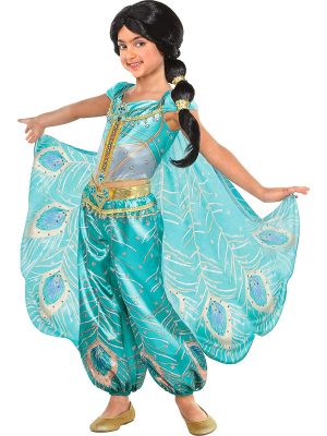 Fantasia Jasmine Luxo Infantil Clássica Luxo Verde Fantasia Jasmine Luxo Infantil Clássica Luxo Verde