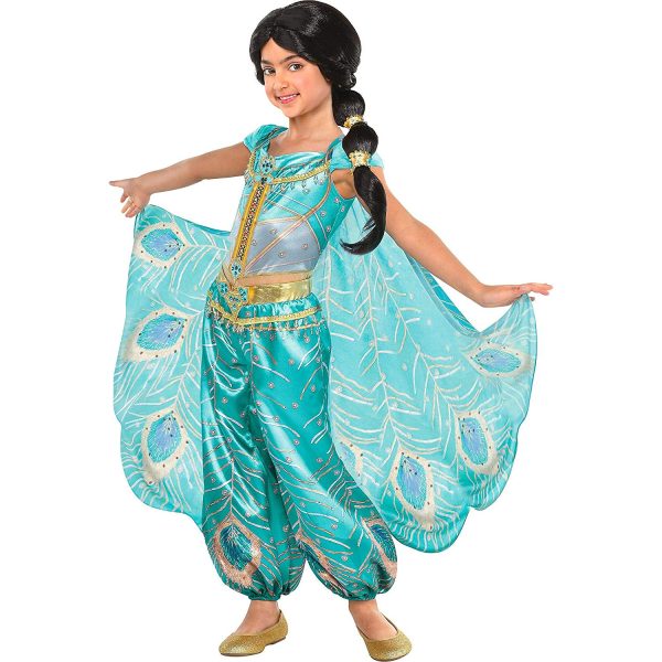 Fantasia Jasmine Luxo Infantil Clássica Luxo Verde Fantasia Jasmine Luxo Infantil Clássica Luxo Verde