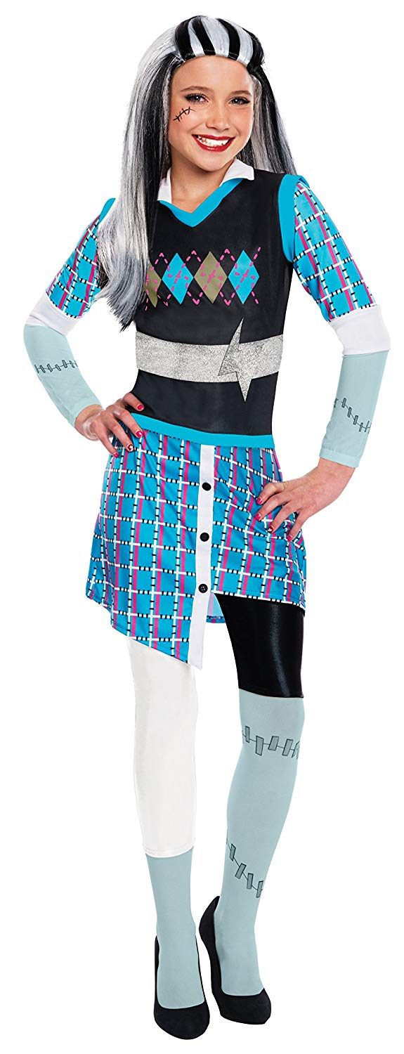 Fantasia Monster High Frankie Stein Infantil Sofisticada Fantasia Monster High Frankie Stein Infantil Sofisticada